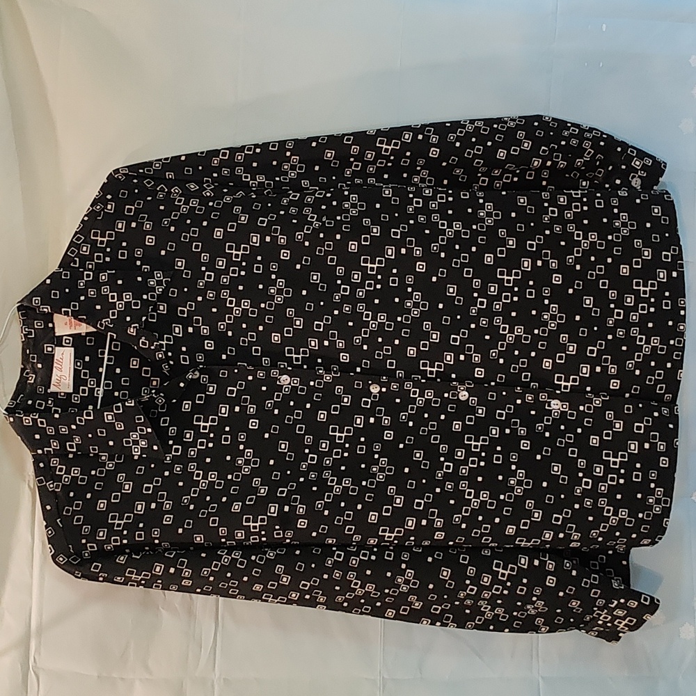 Meg Allen black long sleeve blouse XL
